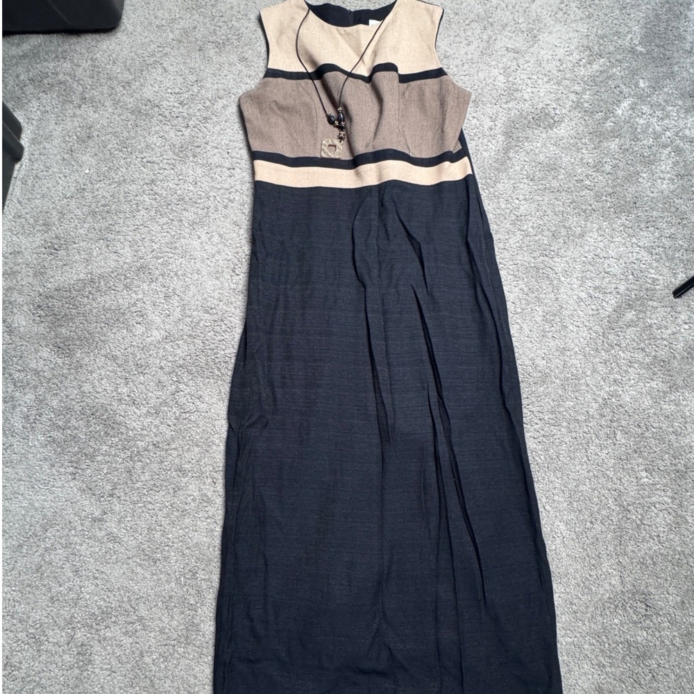 Vintage R&M Richards Women's 12 Black Sleeveless Long Dress